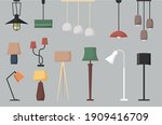 Set Of Lamp. Vector Collection...