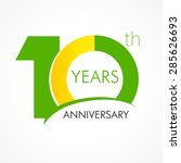 10 th anniversary numbers. 10s... | Shutterstock .eps vector #285626693