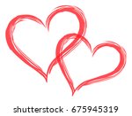 two hearts vector. 2 in love... | Shutterstock .eps vector #675945319