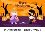 happy halloween with social... | Shutterstock .eps vector #1806079876