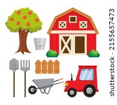 cute farm element collection... | Shutterstock .eps vector #2155657473