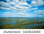 Aerial view of the Ten Thousand Islands in Everglades National Park
