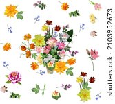 luxurious bouquet of garden... | Shutterstock .eps vector #2103952673
