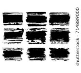 set of black brush stroke.... | Shutterstock .eps vector #714889000