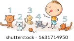 child counting cats and... | Shutterstock .eps vector #1631714950
