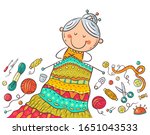 granny knitting  crafting or... | Shutterstock .eps vector #1651043533