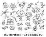 a set of pirate cliparts... | Shutterstock .eps vector #1695508150