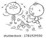 kids behavior  conflict  one... | Shutterstock .eps vector #1781929550