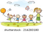 kindergarten | Shutterstock .eps vector #216283180