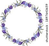 spring wreath crocus scilla ... | Shutterstock .eps vector #1897643659