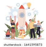 business project start flat... | Shutterstock .eps vector #1641595873