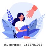 young woman getting help and... | Shutterstock .eps vector #1686781096