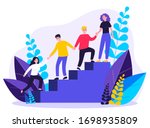 happy young employees giving... | Shutterstock .eps vector #1698935809