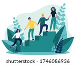happy young employees giving... | Shutterstock .eps vector #1746086936