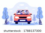happy family travelling in car... | Shutterstock .eps vector #1788137300
