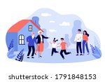 parents and excited kids... | Shutterstock .eps vector #1791848153