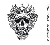 black king skull surrounded by... | Shutterstock .eps vector #1906029523