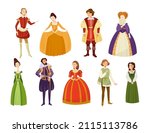 men and women in medieval... | Shutterstock .eps vector #2115113786