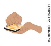 hand holding smartphone and... | Shutterstock .eps vector #2154028159