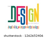 vector of stylized modern font... | Shutterstock .eps vector #1262652406
