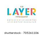 vector of colorful layered font ... | Shutterstock .eps vector #705261106