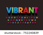 Vector Of Bold Colorful Font...
