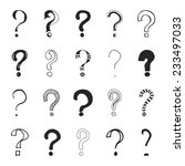 set of hand drawn question... | Shutterstock .eps vector #233497033