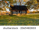 Small photo of Stockholm, WI, USA - October 23, 2021: Historical landmark in Pepin County, Wisconsin Little House Wayside Cabin. Replica cabin of the birthplace of Laura Ingalls Wilder described in the book Little H