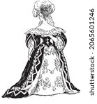 victorian wedding dress ... | Shutterstock .eps vector #2065601246