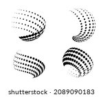 halftone circle 3d sphere. logo ... | Shutterstock .eps vector #2089090183