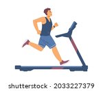 young slim athletic man running ... | Shutterstock .eps vector #2033227379