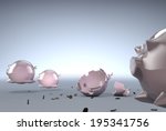 piggy bank race  one didn't... | Shutterstock . vector #195341756