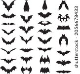 bats set. vector filled icons... | Shutterstock .eps vector #2056678433