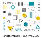 memphis geometric abstract... | Shutterstock .eps vector #1667969629