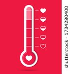 thermometer of love and heart.... | Shutterstock .eps vector #1734280400