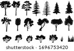  silhouettes of trees bushes ... | Shutterstock .eps vector #1696753420