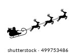 Isolated Silhouette Of Santa's...