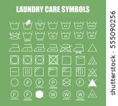 laundry care symbols set. wash  ... | Shutterstock .eps vector #555090256