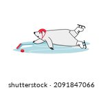 funny polar bear skating with... | Shutterstock .eps vector #2091847066