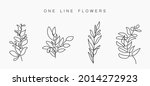 floral branch set. hand drawn... | Shutterstock .eps vector #2014272923