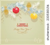 christmas menu. pine branches ... | Shutterstock .eps vector #233530156