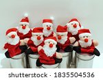 funny santa claus toys sit on... | Shutterstock . vector #1835504536