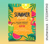 summer party posterwith... | Shutterstock .eps vector #1722349543