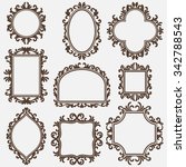 set of black vintage frames ... | Shutterstock .eps vector #342788543