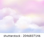 pink sky and white cloud detail.... | Shutterstock .eps vector #2046837146