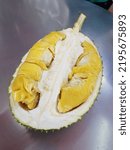 Small photo of The infamous musang king durian, best known for its creaminess and fragrance.