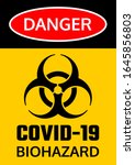covid 19 biohazard warning... | Shutterstock .eps vector #1645856803