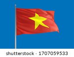 Vietnam National Flag Waving In ...