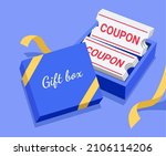 a gift box full of benefits and ... | Shutterstock .eps vector #2106114206