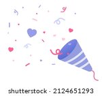 firecrackers and confetti for... | Shutterstock .eps vector #2124651293